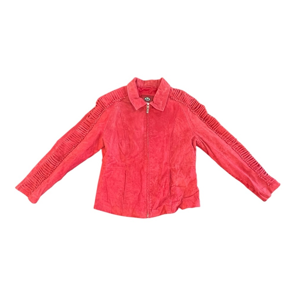 Vintage Marc Mattis Leather Jacket Women’s Red Western Bohemian Style Size 12